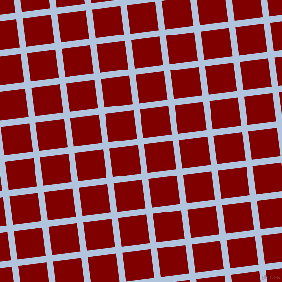 7/97 degree angle diagonal checkered chequered lines, 13 pixel lines width, 58 pixel square size, Light Steel Blue and Maroon plaid checkered seamless tileable