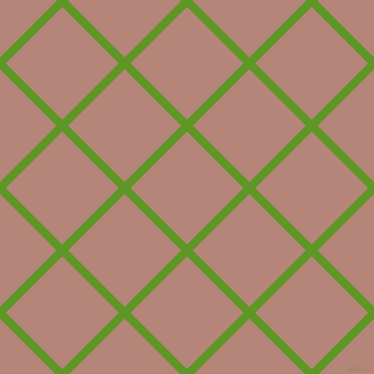 45/135 degree angle diagonal checkered chequered lines, 17 pixel lines width, 161 pixel square size, Limeade and Brandy Rose plaid checkered seamless tileable