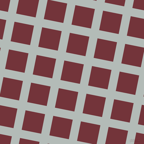 79/169 degree angle diagonal checkered chequered lines, 29 pixel line width, 69 pixel square size, Loblolly and Merlot plaid checkered seamless tileable