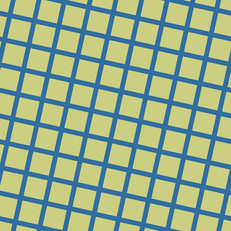 77/167 degree angle diagonal checkered chequered lines, 16 pixel line width, 67 pixel square size, Lochmara and Deco plaid checkered seamless tileable