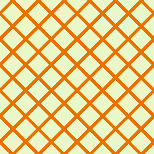45/135 degree angle diagonal checkered chequered lines, 11 pixel lines width, 49 pixel square size, Mango Tango and Snow Flurry plaid checkered seamless tileable