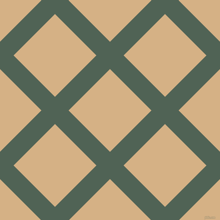 45/135 degree angle diagonal checkered chequered lines, 63 pixel lines width, 192 pixel square size, Mineral Green and Calico plaid checkered seamless tileable