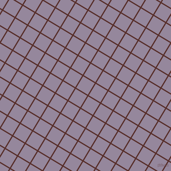 59/149 degree angle diagonal checkered chequered lines, 4 pixel line width, 44 pixel square size, Moccaccino and Amethyst Smoke plaid checkered seamless tileable