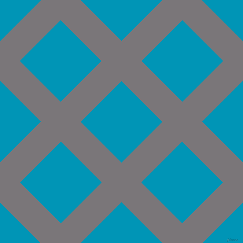 45/135 degree angle diagonal checkered chequered lines, 92 pixel lines width, 189 pixel square size, Monsoon and Bondi Blue plaid checkered seamless tileable
