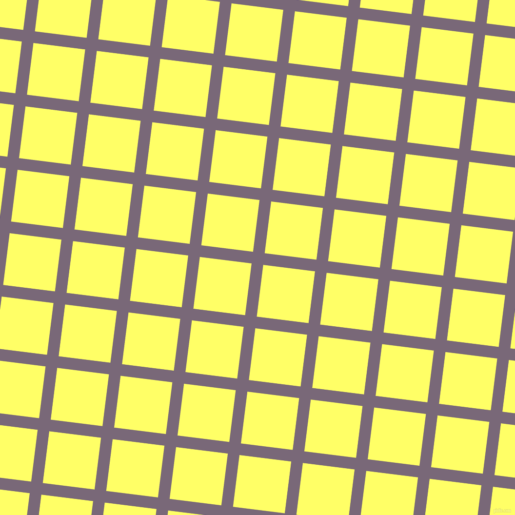 83/173 degree angle diagonal checkered chequered lines, 24 pixel line width, 107 pixel square size, Old Lavender and Laser Lemon plaid checkered seamless tileable
