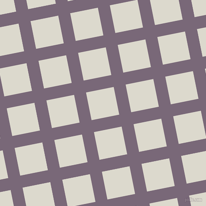 11/101 degree angle diagonal checkered chequered lines, 25 pixel lines width, 58 pixel square size, Old Lavender and Milk White plaid checkered seamless tileable
