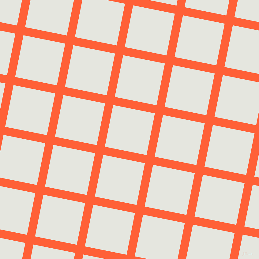 79/169 degree angle diagonal checkered chequered lines, 27 pixel line width, 139 pixel square size, Outrageous Orange and Black Squeeze plaid checkered seamless tileable