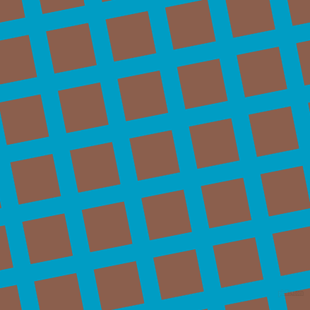 11/101 degree angle diagonal checkered chequered lines, 25 pixel line width, 61 pixel square size, Pacific Blue and Spicy Mix plaid checkered seamless tileable