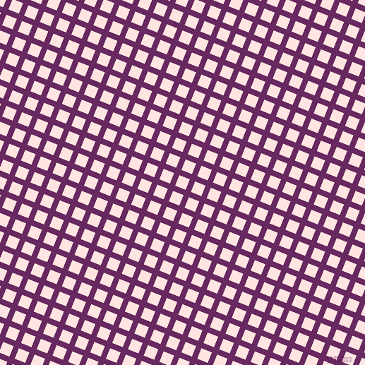 68/158 degree angle diagonal checkered chequered lines, 8 pixel line width, 16 pixel square size, Palatinate Purple and Misty Rose plaid checkered seamless tileable
