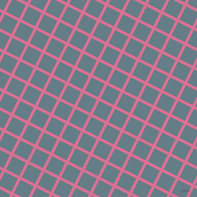 63/153 degree angle diagonal checkered chequered lines, 10 pixel line width, 51 pixel square size, Pale Violet Red and Hoki plaid checkered seamless tileable