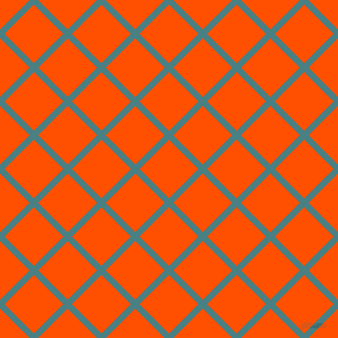 45/135 degree angle diagonal checkered chequered lines, 9 pixel lines width, 60 pixel square size, Paradiso and International Orange plaid checkered seamless tileable