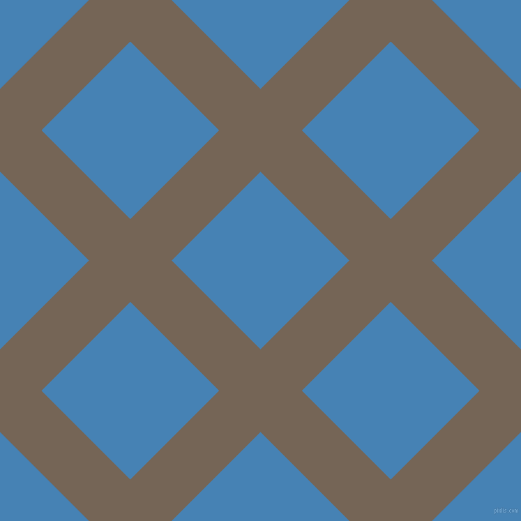 45/135 degree angle diagonal checkered chequered lines, 84 pixel line width, 180 pixel square size, Pine Cone and Steel Blue plaid checkered seamless tileable