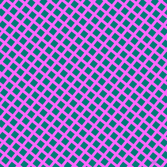 51/141 degree angle diagonal checkered chequered lines, 9 pixel line width, 19 pixel square size, Pink Flamingo and Surfie Green plaid checkered seamless tileable