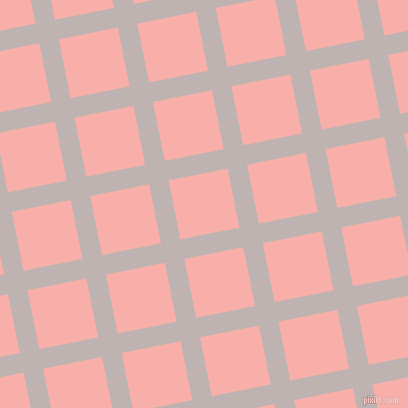 11/101 degree angle diagonal checkered chequered lines, 20 pixel lines width, 60 pixel square size, Pink Swan and Sundown plaid checkered seamless tileable