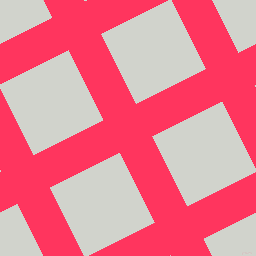 27/117 degree angle diagonal checkered chequered lines, 125 pixel line width, 270 pixel square size, Radical Red and Grey Nurse plaid checkered seamless tileable
