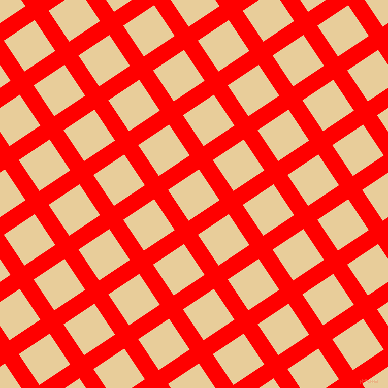 34/124 degree angle diagonal checkered chequered lines, 33 pixel line width, 73 pixel square size, Red and Chamois plaid checkered seamless tileable
