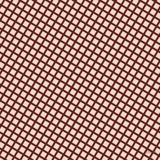 59/149 degree angle diagonal checkered chequered lines, 6 pixel line width, 16 pixel square size, Red Oxide and Almond plaid checkered seamless tileable