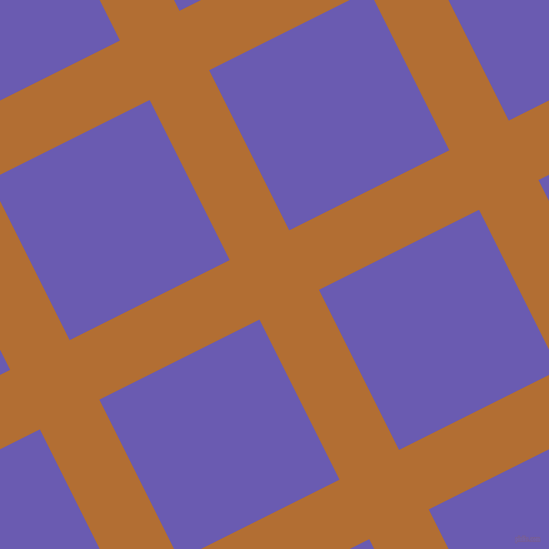 27/117 degree angle diagonal checkered chequered lines, 94 pixel line width, 253 pixel square size, Reno Sand and Blue Marguerite plaid checkered seamless tileable