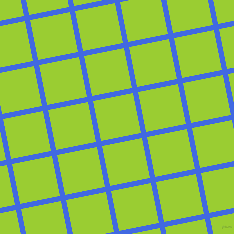 11/101 degree angle diagonal checkered chequered lines, 18 pixel lines width, 140 pixel square size, Royal Blue and Yellow Green plaid checkered seamless tileable