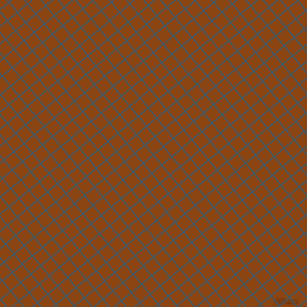 40/130 degree angle diagonal checkered chequered lines, 2 pixel lines width, 17 pixel square size, San Juan and Saddle Brown plaid checkered seamless tileable