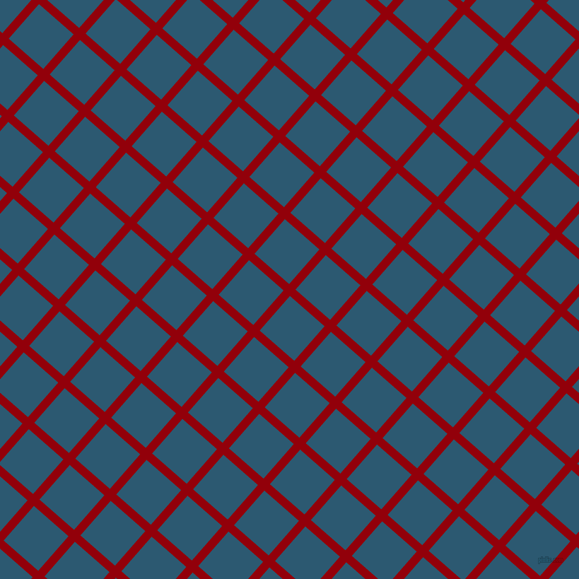 49/139 degree angle diagonal checkered chequered lines, 12 pixel lines width, 65 pixel square size, Sangria and Chathams Blue plaid checkered seamless tileable