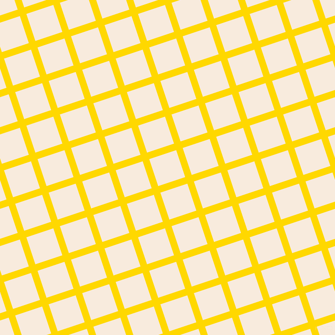 18/108 degree angle diagonal checkered chequered lines, 14 pixel line width, 58 pixel square size, School Bus Yellow and Bridal Heath plaid checkered seamless tileable