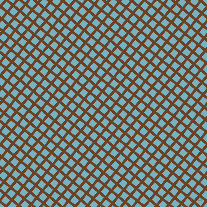50/140 degree angle diagonal checkered chequered lines, 9 pixel line width, 21 pixel square size, Semi-Sweet Chocolate and Glacier plaid checkered seamless tileable