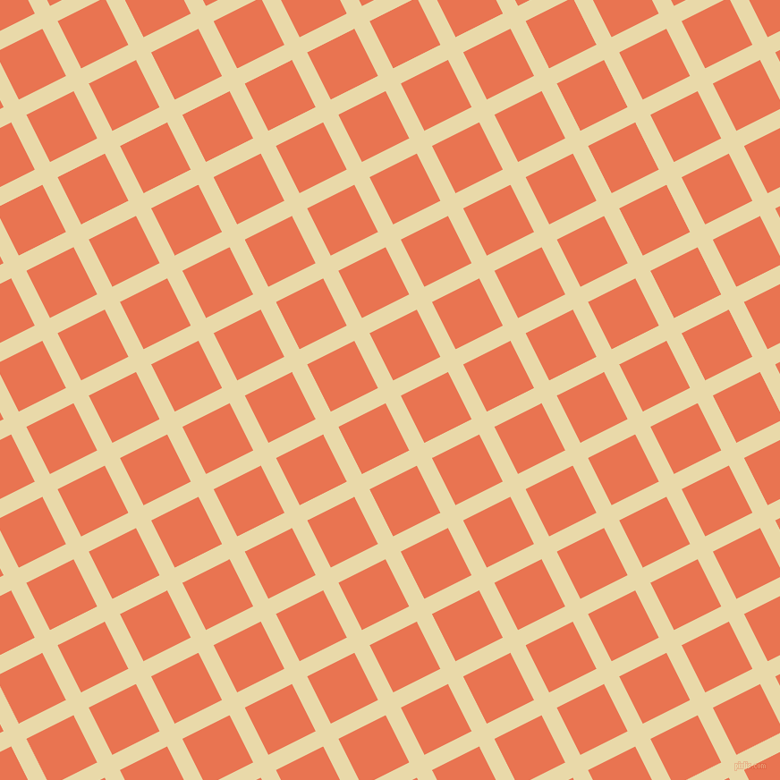 27/117 degree angle diagonal checkered chequered lines, 19 pixel line width, 59 pixel square size, Sidecar and Burnt Sienna plaid checkered seamless tileable