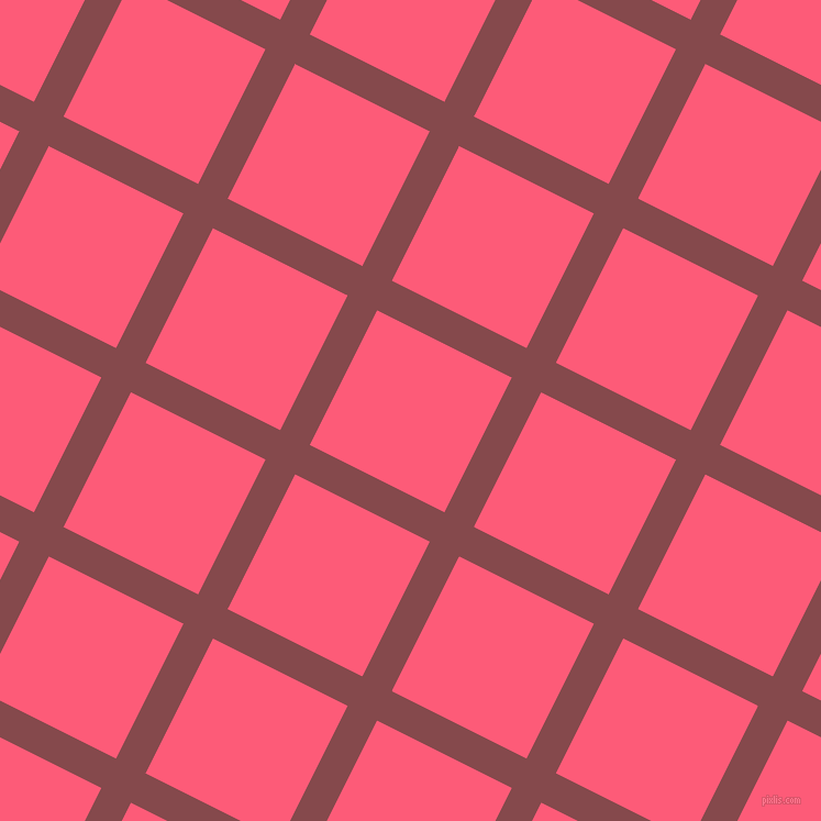 63/153 degree angle diagonal checkered chequered lines, 30 pixel lines width, 137 pixel square size, Solid Pink and Wild Watermelon plaid checkered seamless tileable