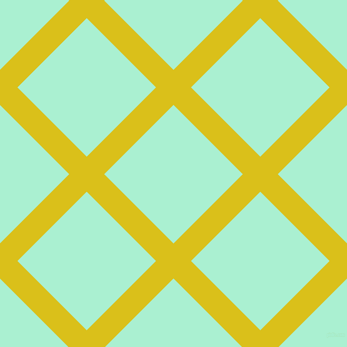 45/135 degree angle diagonal checkered chequered lines, 49 pixel lines width, 194 pixel square size, Sunflower and Magic Mint plaid checkered seamless tileable