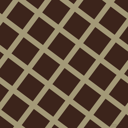 53/143 degree angle diagonal checkered chequered lines, 18 pixel line width, 67 pixel square size, Tallow and Brown Pod plaid checkered seamless tileable