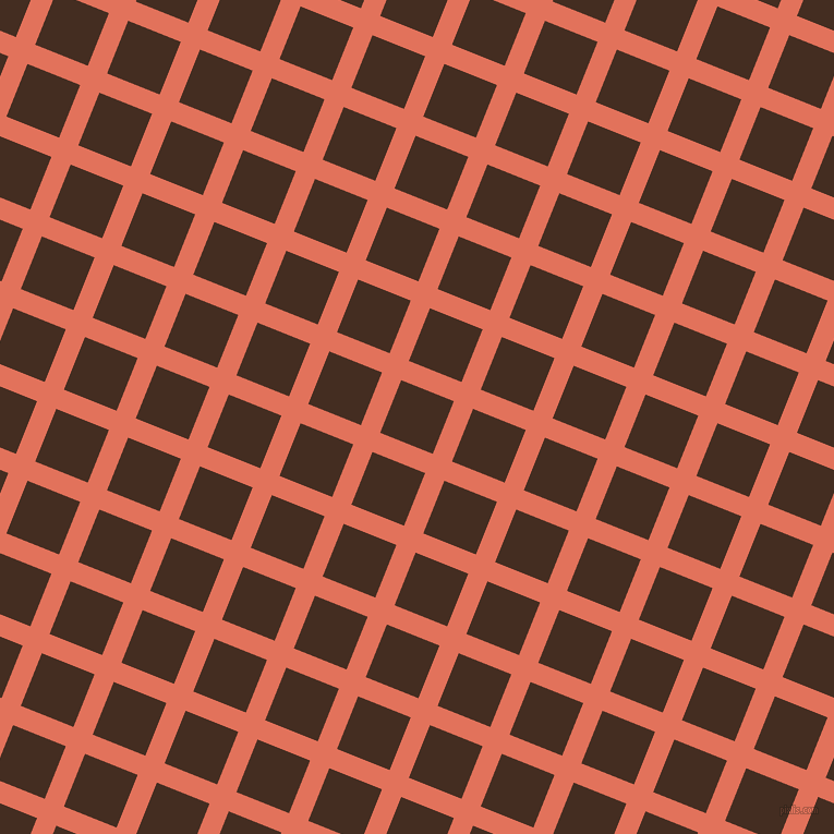 68/158 degree angle diagonal checkered chequered lines, 19 pixel lines width, 52 pixel square size, Terra Cotta and Morocco Brown plaid checkered seamless tileable