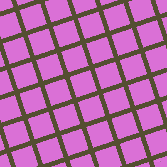 18/108 degree angle diagonal checkered chequered lines, 16 pixel line width, 74 pixel square size, Thatch Green and Orchid plaid checkered seamless tileable