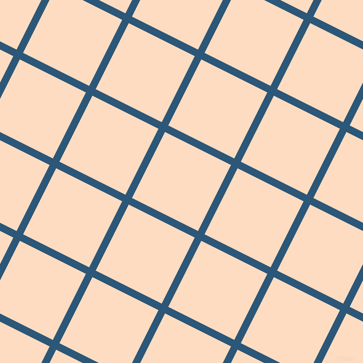 63/153 degree angle diagonal checkered chequered lines, 15 pixel lines width, 152 pixel square size, Venice Blue and Karry plaid checkered seamless tileable