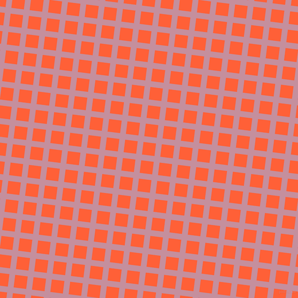 83/173 degree angle diagonal checkered chequered lines, 12 pixel line width, 26 pixel square size, Viola and Outrageous Orange plaid checkered seamless tileable