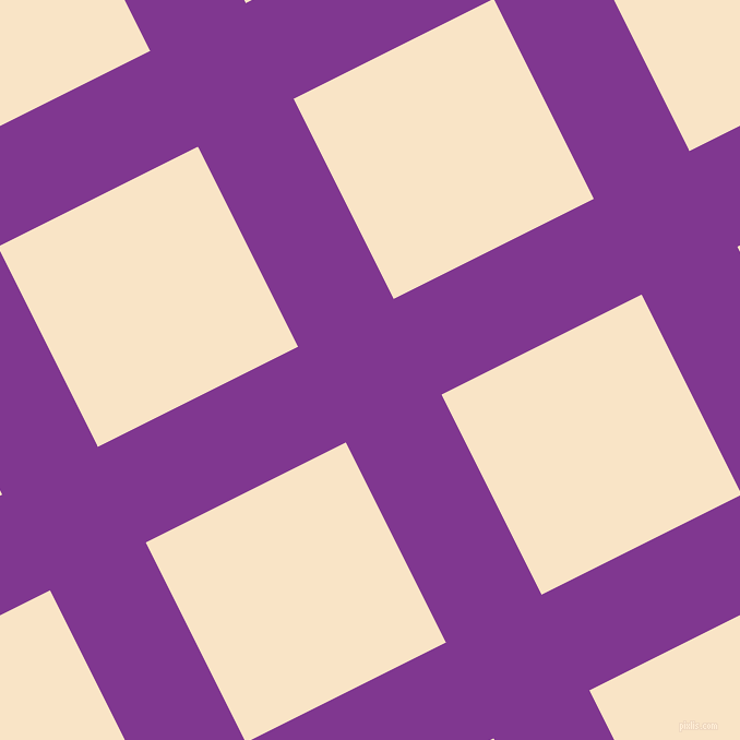 27/117 degree angle diagonal checkered chequered lines, 98 pixel line width, 205 pixel square size, Vivid Violet and Derby plaid checkered seamless tileable