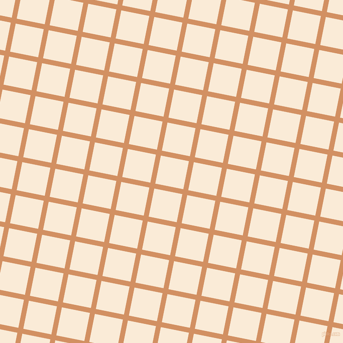 79/169 degree angle diagonal checkered chequered lines, 10 pixel line width, 57 pixel square size, Whiskey and Antique White plaid checkered seamless tileable