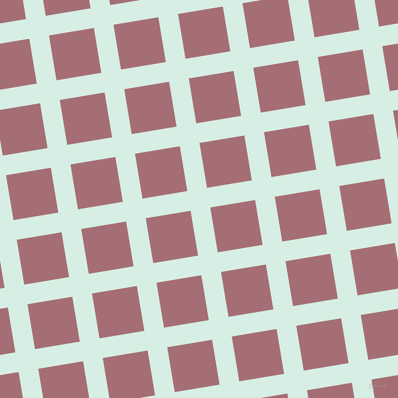9/99 degree angle diagonal checkered chequered lines, 39 pixel line width, 89 pixel square size, White Ice and Turkish Rose plaid checkered seamless tileable