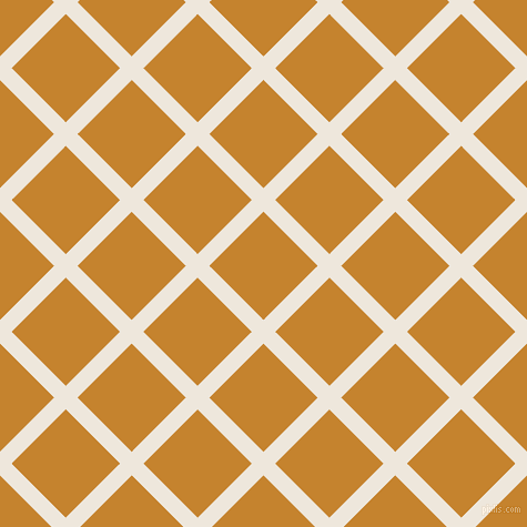 45/135 degree angle diagonal checkered chequered lines, 15 pixel lines width, 69 pixel square size, White Linen and Geebung plaid checkered seamless tileable