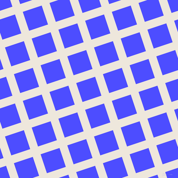 18/108 degree angle diagonal checkered chequered lines, 28 pixel lines width, 68 pixel square size, White Linen and Neon Blue plaid checkered seamless tileable