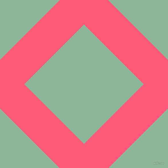 45/135 degree angle diagonal checkered chequered lines, 120 pixel line width, 295 pixel square size, Wild Watermelon and Summer Green plaid checkered seamless tileable