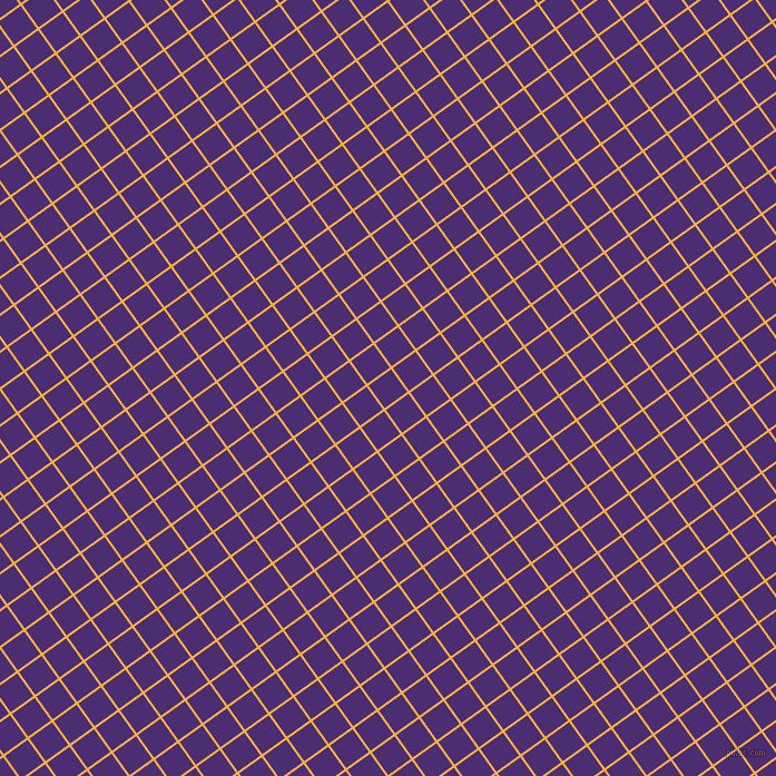 36/126 degree angle diagonal checkered chequered lines, 2 pixel lines width, 25 pixel square size, Yellow Orange and Blue Diamond plaid checkered seamless tileable