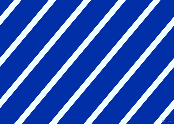 50 degree angle lines stripes, 19 pixel line width, 68 pixel line spacing, Azure and International Klein Blue stripes and lines seamless tileable