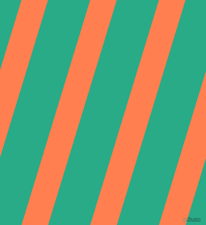 73 degree angle lines stripes, 52 pixel line width, 82 pixel line spacing, Coral and Jungle Green stripes and lines seamless tileable