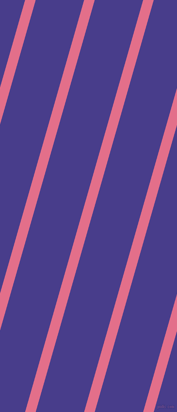 74 degree angle lines stripes, 21 pixel line width, 96 pixel line spacing, Deep Blush and Dark Slate Blue stripes and lines seamless tileable
