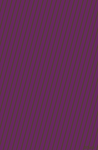 75 degree angle lines stripes, 3 pixel line width, 11 pixel line spacing, Deep Bronze and Palatinate Purple stripes and lines seamless tileable