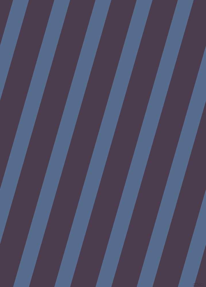 74 degree angle lines stripes, 53 pixel line width, 85 pixel line spacing, Kashmir Blue and Bossanova stripes and lines seamless tileable