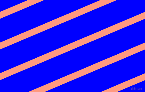 23 degree angle lines stripes, 21 pixel line width, 72 pixel line spacing, Vivid Tangerine and Blue stripes and lines seamless tileable